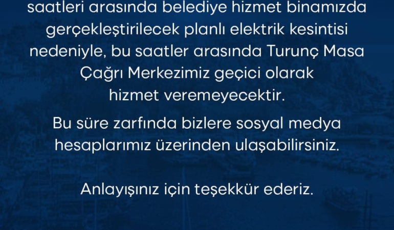 Elektrik Kesintisi Hakkında Bilgilendirme
