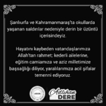 Okullardaki Saldırılar Üzerine Başsağlığı Mesajı