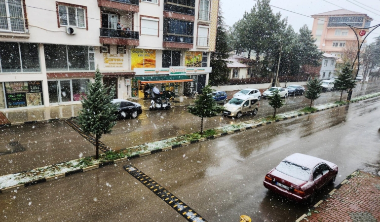 Çay’da kar etkisini gösterdi