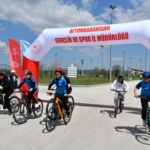 Okul Sporları bisiklet yarışması yapıldı