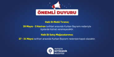 Kurban Bayramı’nda Halk Et Hizmetleri Durduruluyor!